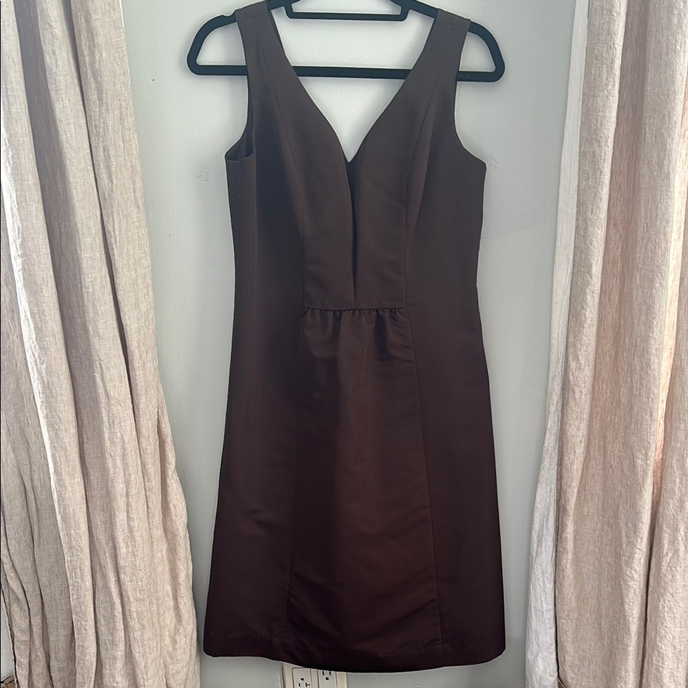 Merona Collection Chocolate Brown Sleeveless V-Back Sheath Dress, Size 6